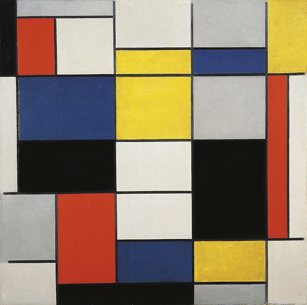 Piet Mondrian, Composition A, (Large Composition A with Black, Red, Grey, Yellow and Blue), 1919-1920, Galleria Nazionale d’Arte Moderna e Contemporanea, Rome. Image: © NPL - DeA Picture Library / Bridgeman Images